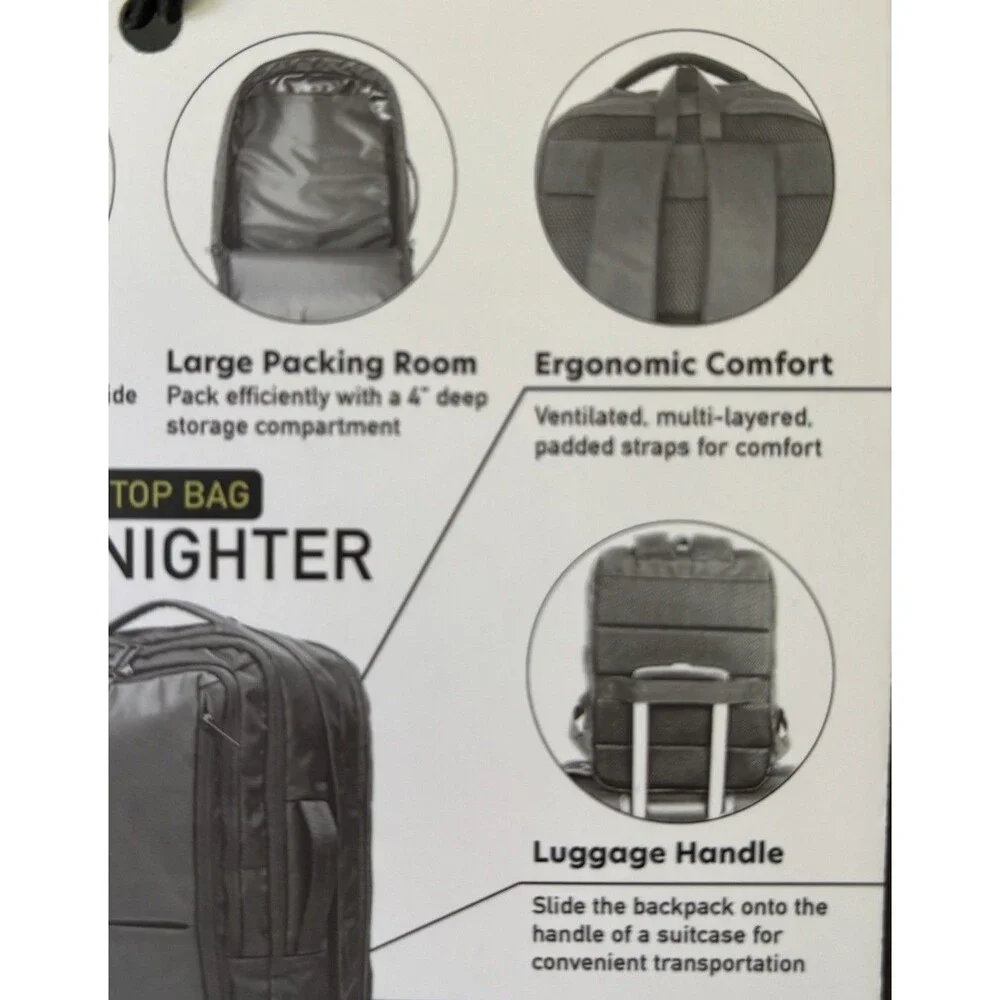 Primo Weekender Laptop Bag Black USB Travel Business Backpack Briefcase Luggage